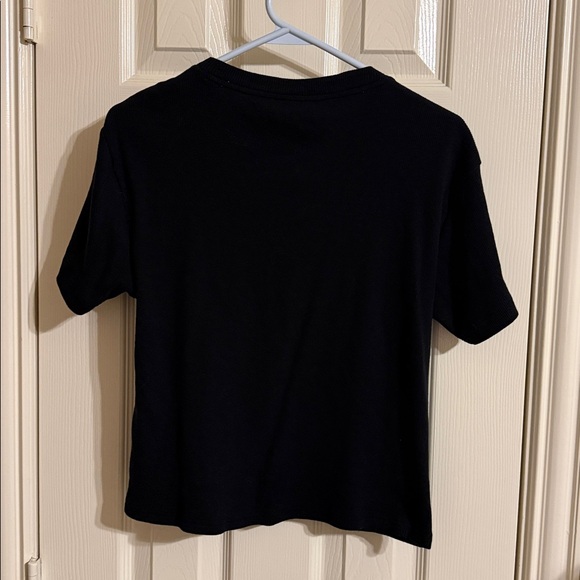 PINK Victoria's Secret Black Ribbed Tee size S - Picture 3 of 3